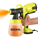DESOON PISTOLA DE PINTURA ELÉTRICA HVLP 800W 800ML 3800 RPM PULVERIZADOR DE ALTA PRECISÃO PARA DIY, MOVÉIS,PORTAS E PAREDES