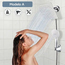 CONJUNTO DE CHUVEIRO COMPLETO ALTA PRESSÃO, CHUVA SUPERIOR REDONDO/QUADRADO, INSTALÇÃO FÁCIL SEM REFORMA, ACABAMENTO CROMADO