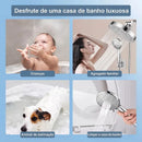 CONJUNTO DE CHUVEIRO COMPLETO ALTA PRESSÃO, CHUVA SUPERIOR REDONDO/QUADRADO, INSTALÇÃO FÁCIL SEM REFORMA, ACABAMENTO CROMADO