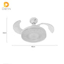 VENTILADOR DE TETO RETRATIL 80W CRYSTAL LÂMPADA 3 CORES E27 SILENCIOSO BIVOLT COM CONTROLE