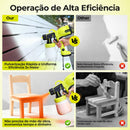 DESOON PISTOLA DE PINTURA ELÉTRICA HVLP 800W 800ML 3800 RPM PULVERIZADOR DE ALTA PRECISÃO PARA DIY, MOVÉIS,PORTAS E PAREDES